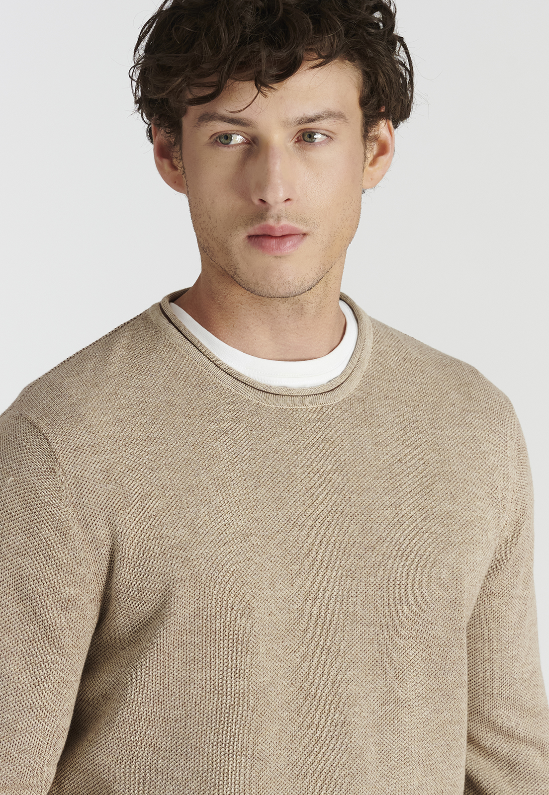 SWEATER HOMBRE NEW MAN CAMEL MELANGE NIZA AVANT-GARDE - 3