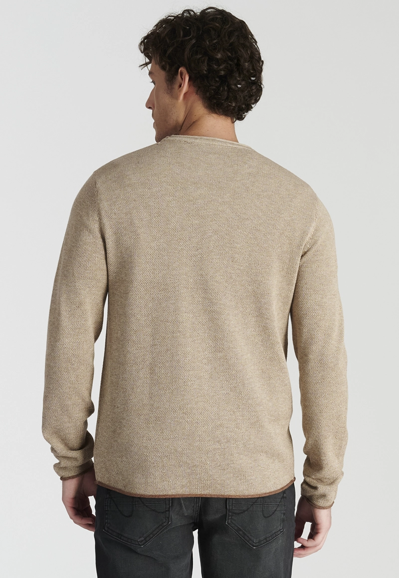 SWEATER HOMBRE NEW MAN CAMEL MELANGE NIZA AVANT-GARDE - 4