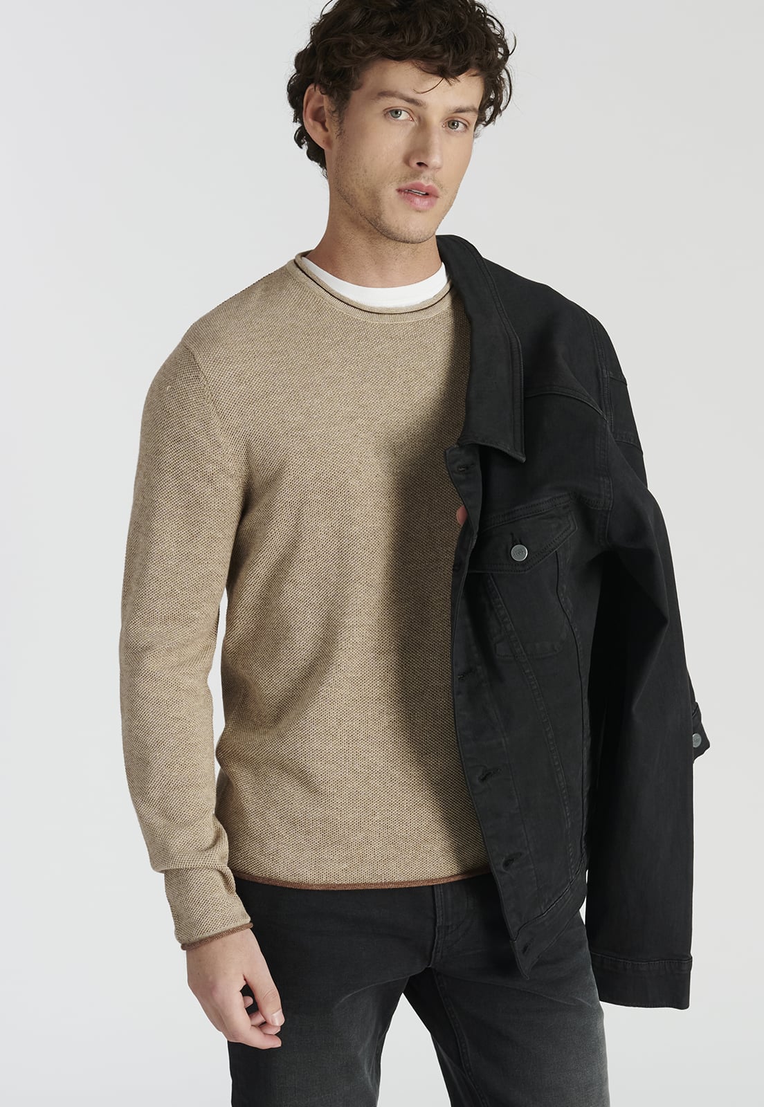 SWEATER HOMBRE NEW MAN CAMEL MELANGE NIZA AVANT-GARDE - 5