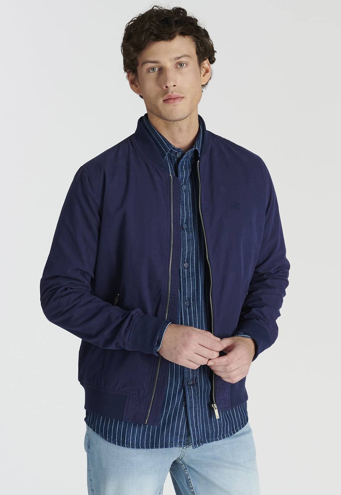 CHAQUETA HOMBRE NEW MAN AZUL MARINO BOMBER BELOVI HERITAGE NAVY