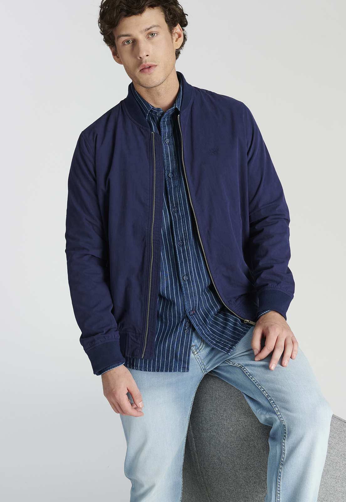 CHAQUETA HOMBRE NEW MAN AZUL MARINO BOMBER BELOVI HERITAGE NAVY - 5