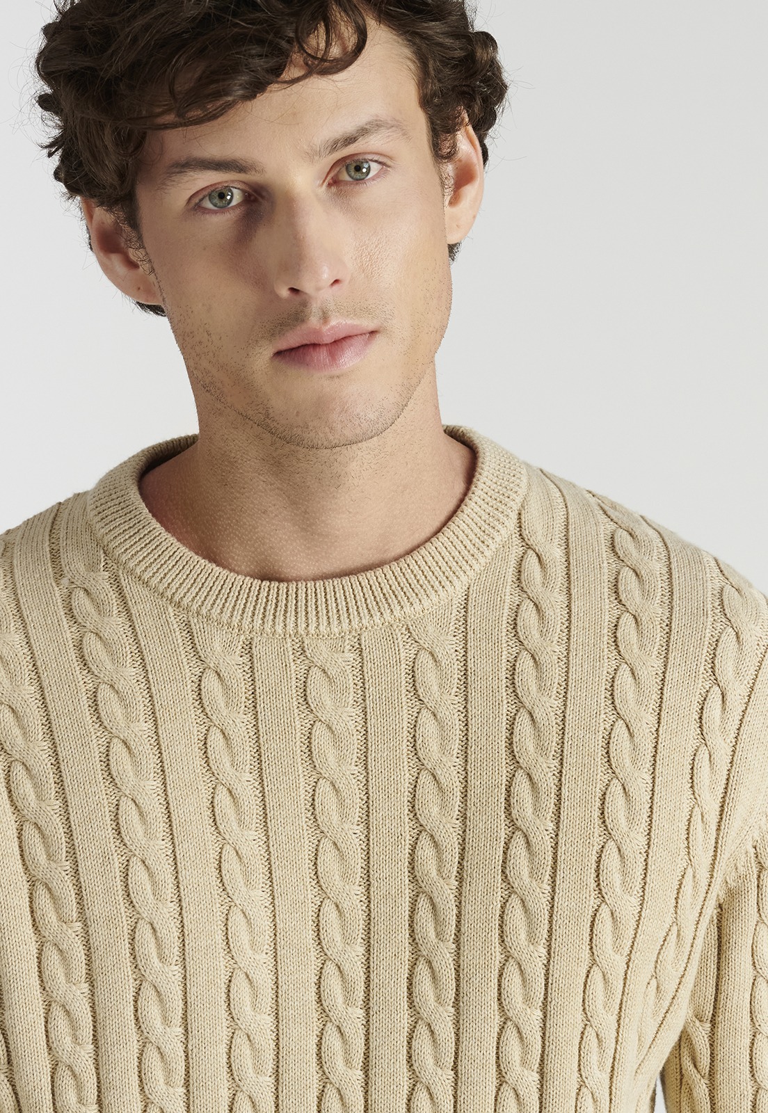 SWEATER HOMBRE NEW MAN BEIGE MALAGA HERITAGE SAND MELANGE - 3