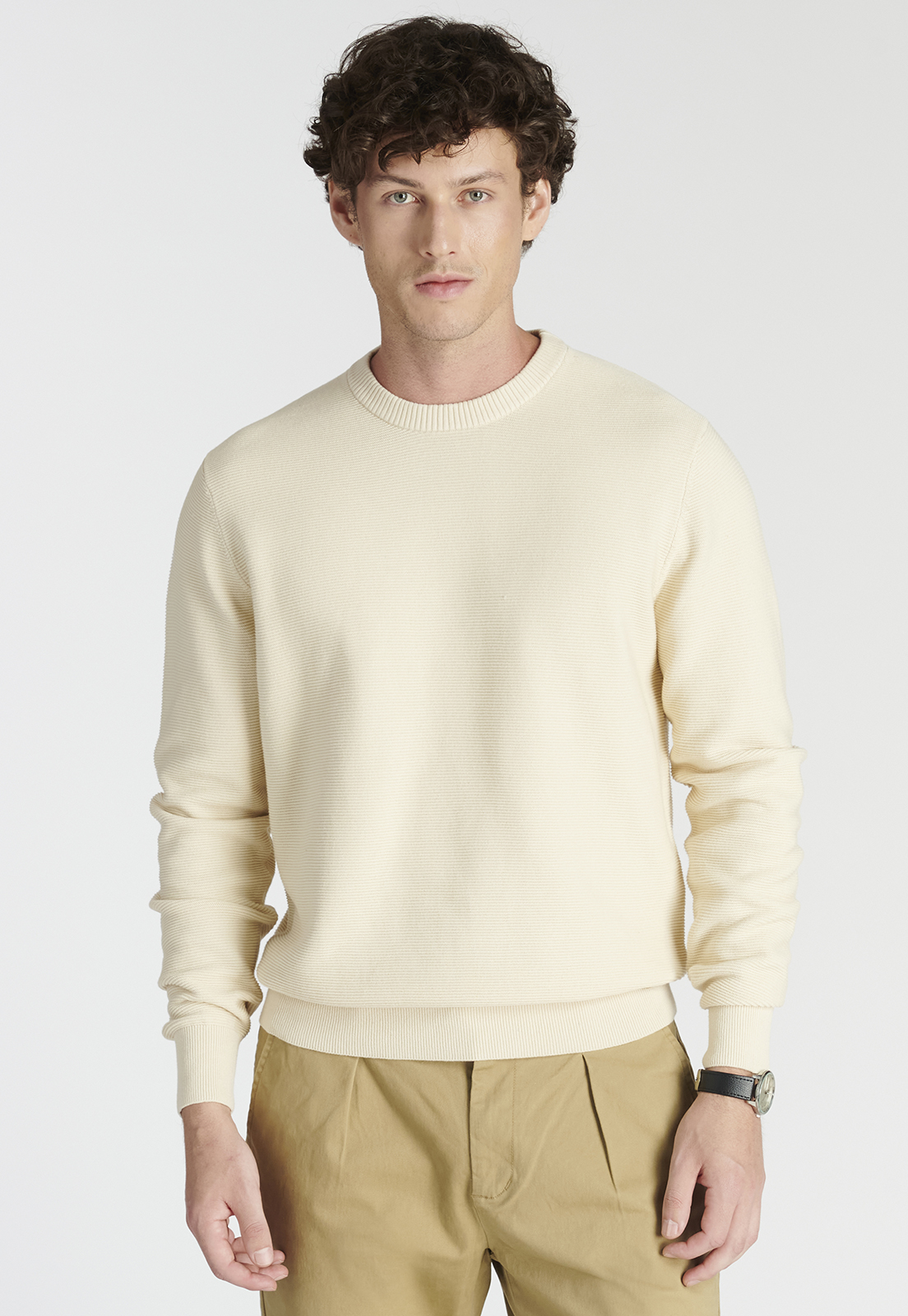 SWEATER ALGODÓN HOMBRE NEW MAN BEIGE LUGO HERITAGE SAND - 2