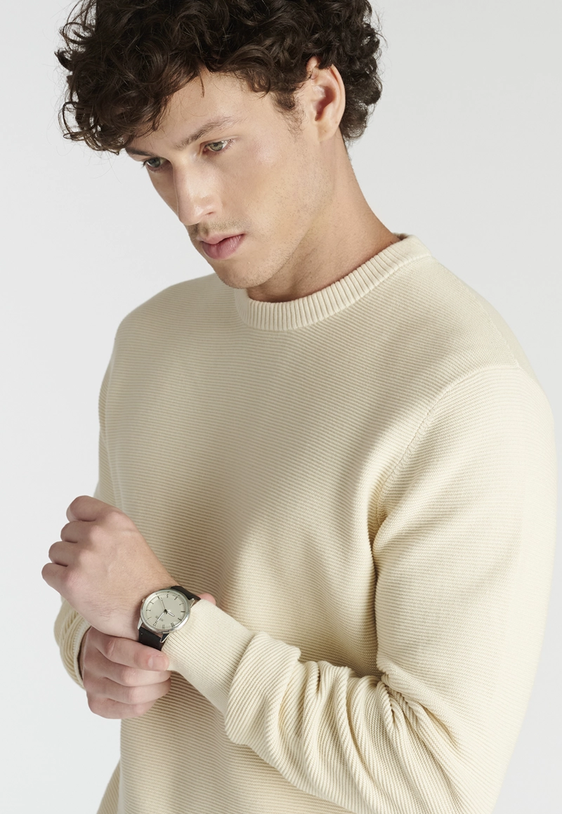 SWEATER ALGODÓN HOMBRE NEW MAN BEIGE LUGO HERITAGE SAND - 3