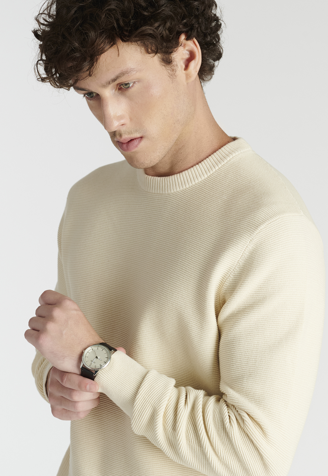 SWEATER ALGODÓN HOMBRE NEW MAN BEIGE LUGO HERITAGE SAND - 3