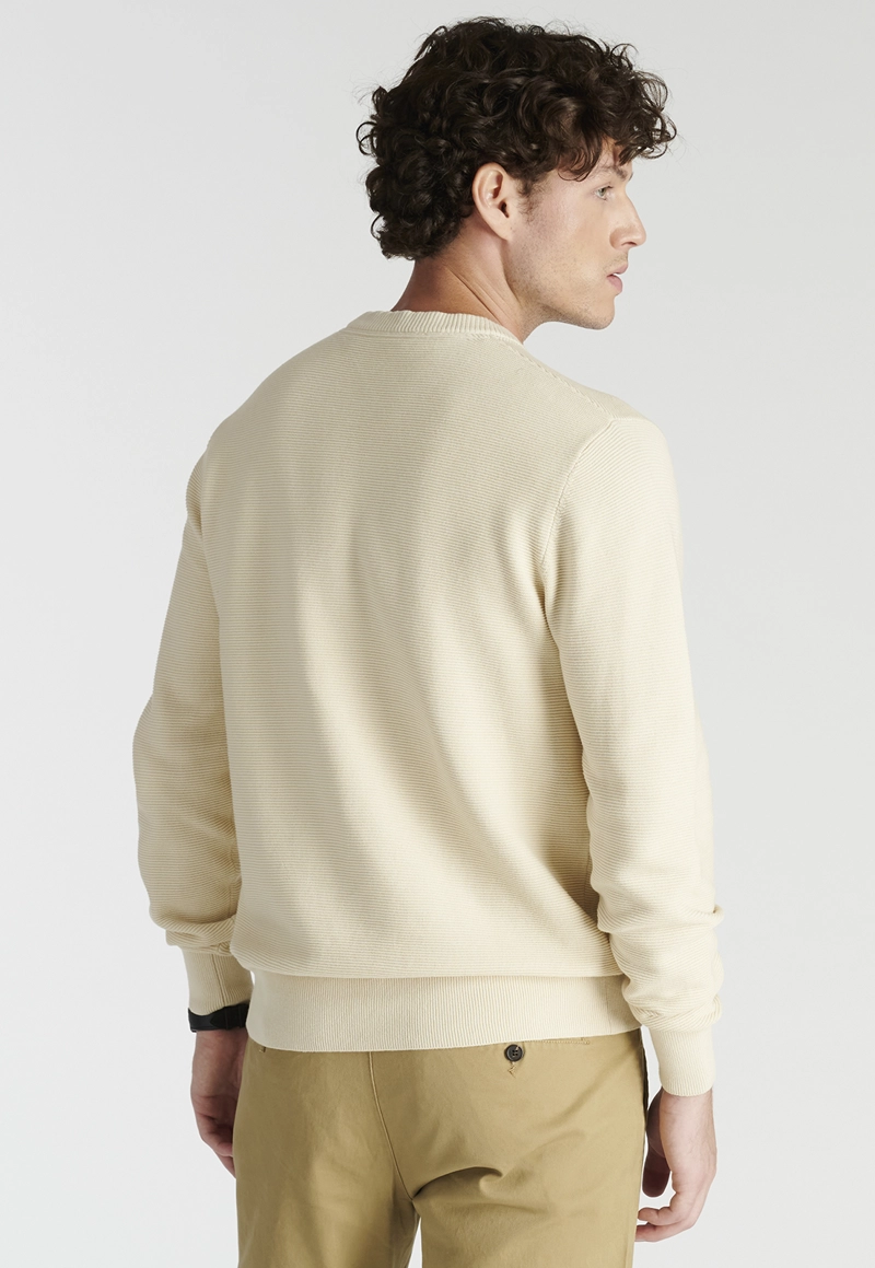SWEATER ALGODÓN HOMBRE NEW MAN BEIGE LUGO HERITAGE SAND - 4