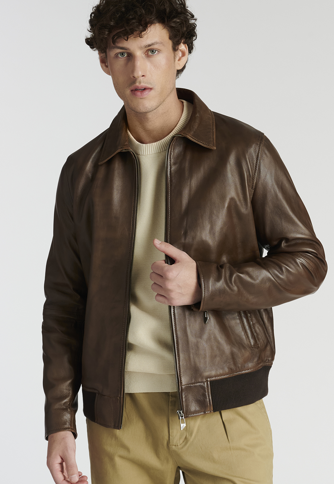 SWEATER ALGODÓN HOMBRE NEW MAN BEIGE LUGO HERITAGE SAND - 5