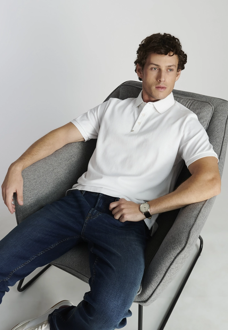 POLERA ALGODÓN HOMBRE NEW MAN BLANCO POLO ROMA HERITAGE WHITE - 5