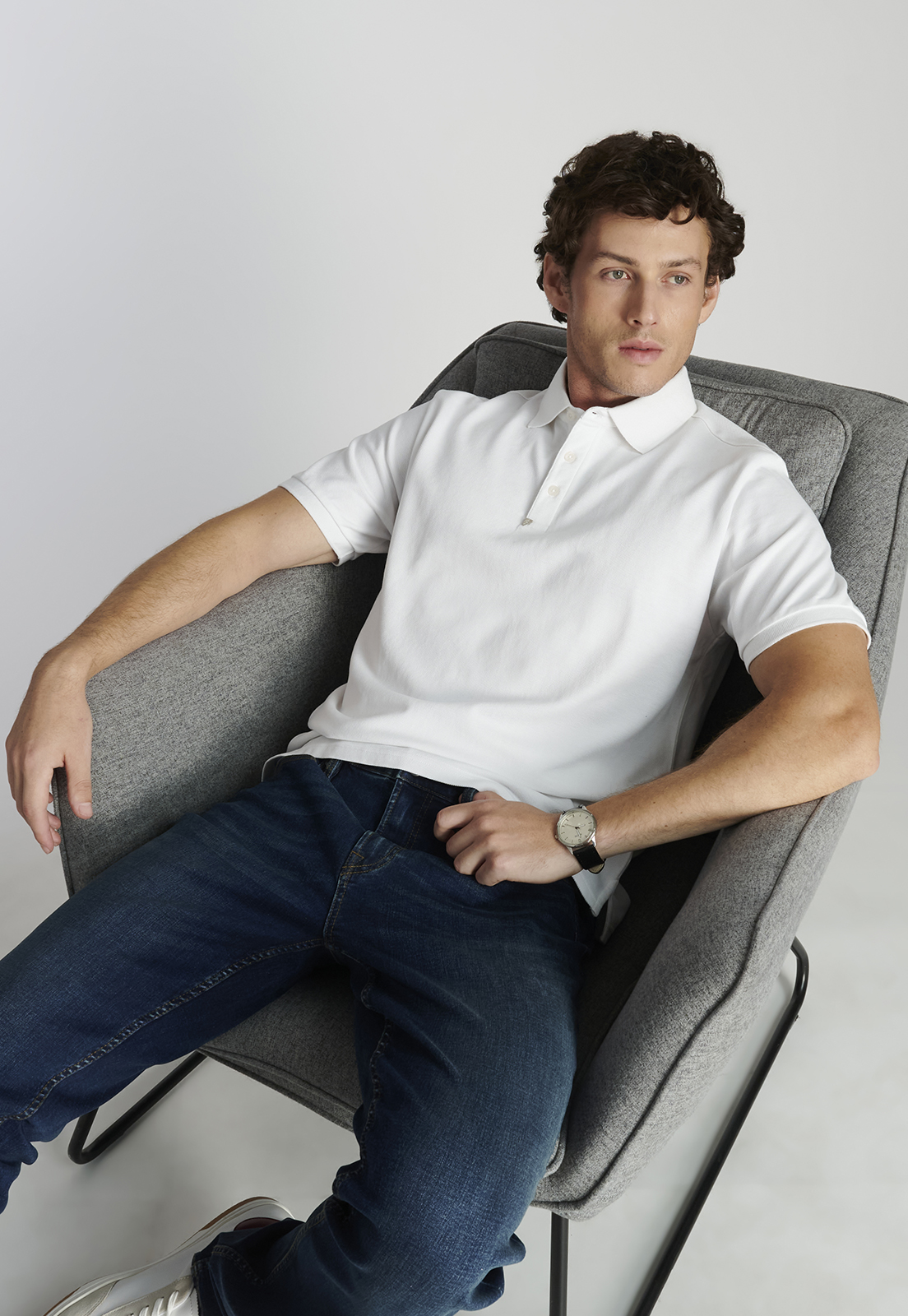 POLERA ALGODÓN HOMBRE NEW MAN BLANCO POLO ROMA HERITAGE WHITE - 5