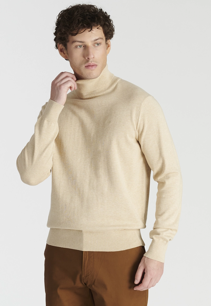 SWEATER HOMBRE NEW MAN CAMEL MELANGE ARGANZA HERITAGE - 1