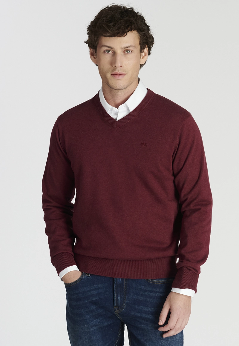 SWEATER HOMBRE NEW MAN ROJO MERIDA HERITAGE CHERRY MELANGE - 1