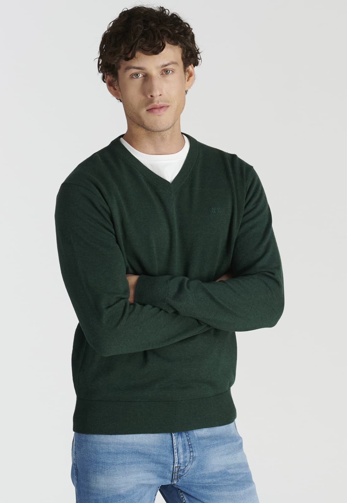 SWEATER HOMBRE NEW MAN VERDE MERIDA HERITAGE PINE MELANGE - 1