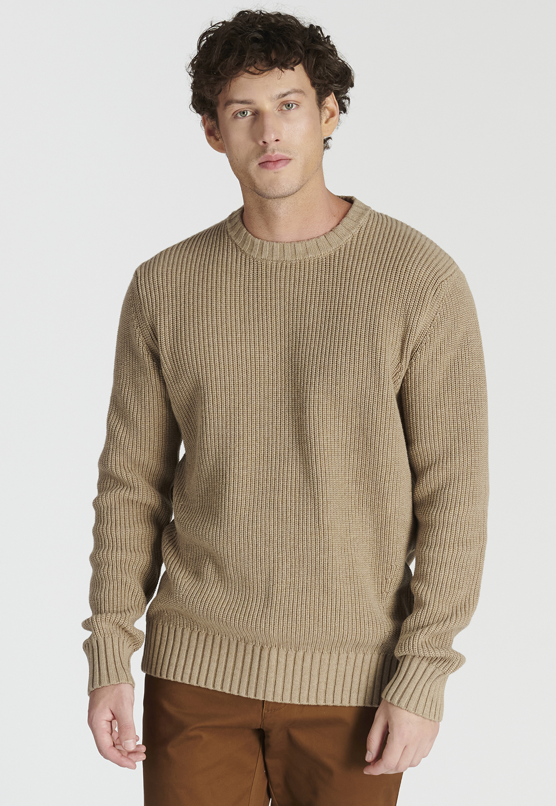 SWEATER ALGODÓN HOMBRE NEW MAN CAFÉ LAGUNA HERITAGE TOASTED MELANGE - 1