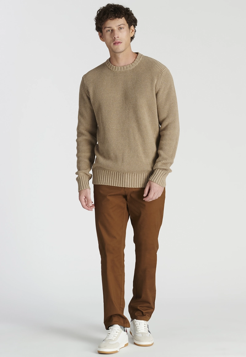 SWEATER ALGODÓN HOMBRE NEW MAN CAFÉ LAGUNA HERITAGE TOASTED MELANGE - 2