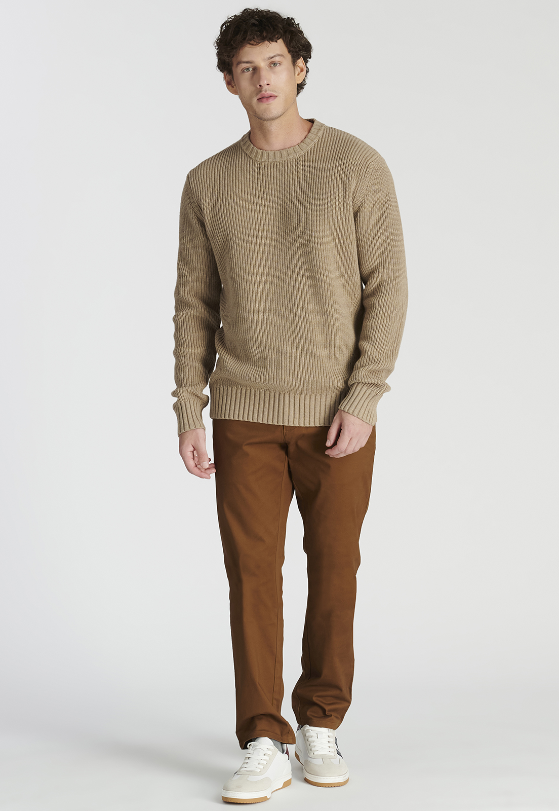 SWEATER ALGODÓN HOMBRE NEW MAN CAFÉ LAGUNA HERITAGE TOASTED MELANGE - 2