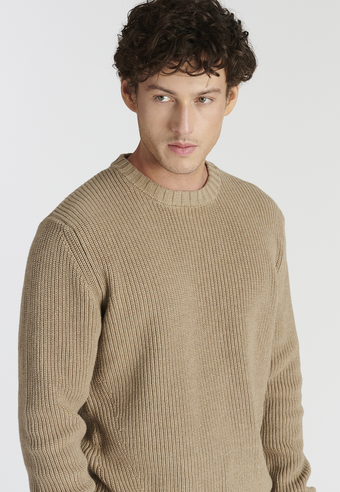 SWEATER ALGODÓN HOMBRE NEW MAN CAFÉ LAGUNA HERITAGE TOASTED MELANGE - 3