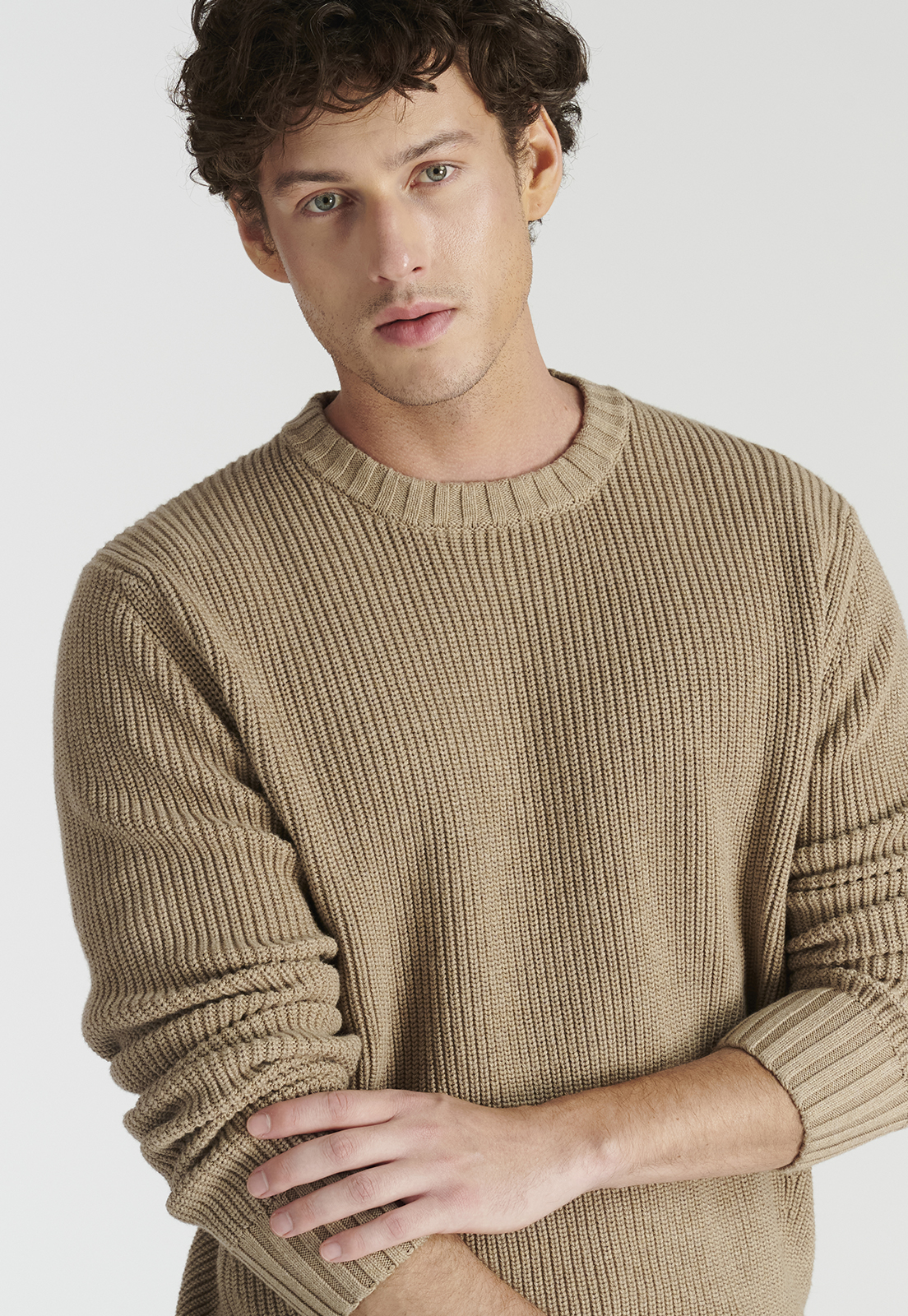 SWEATER ALGODÓN HOMBRE NEW MAN CAFÉ LAGUNA HERITAGE TOASTED MELANGE - 5