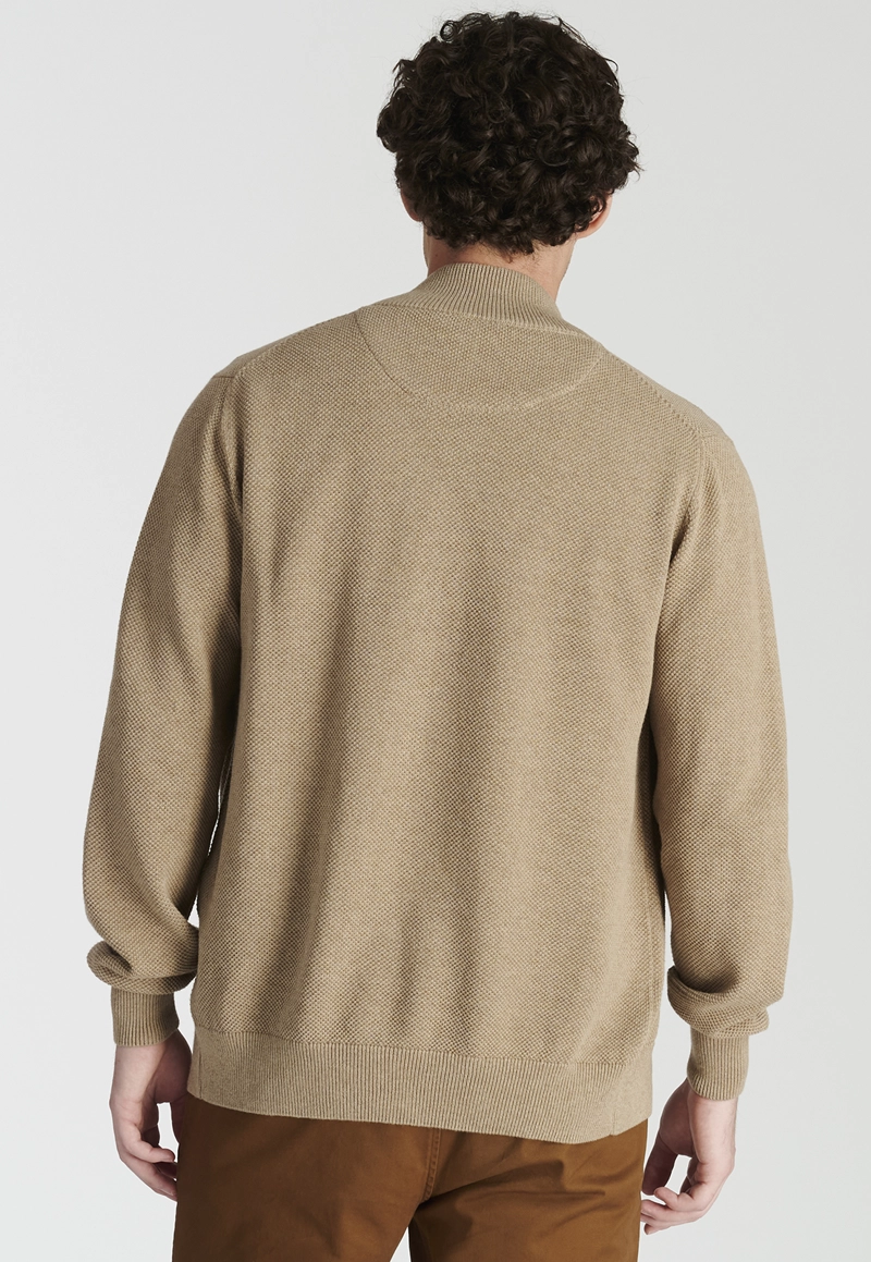 SWEATER ALGODÓN HOMBRE NEW MAN CAMEL MELANGE ALMERIA HERITAGE - 4