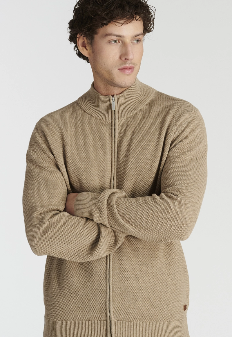 SWEATER ALGODÓN HOMBRE NEW MAN CAMEL MELANGE ALMERIA HERITAGE - 5