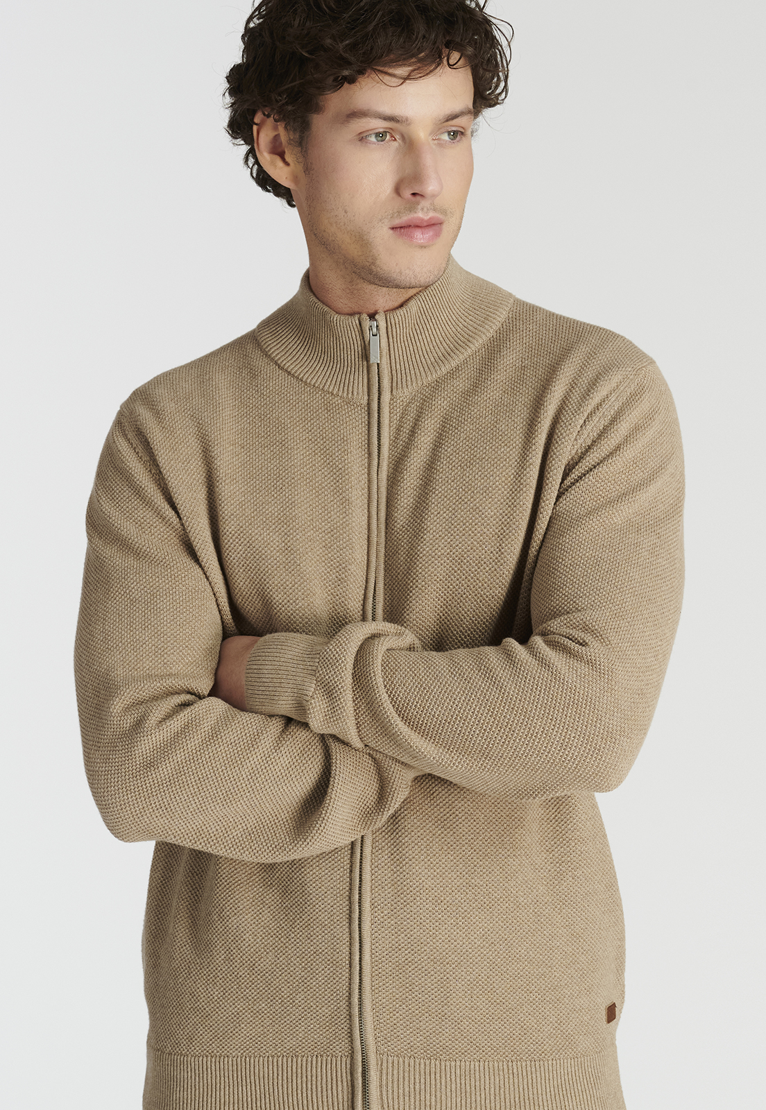 SWEATER ALGODÓN HOMBRE NEW MAN CAMEL MELANGE ALMERIA HERITAGE - 5