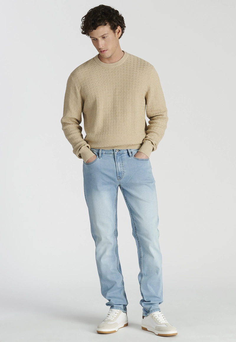 SWEATER ALGODÓN HOMBRE NEW MAN CAMEL MELANGE LEON HERITAGE - 2