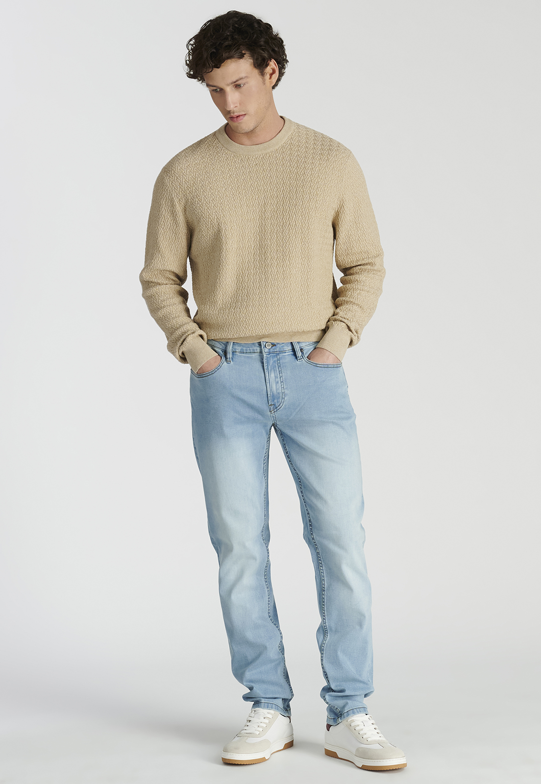 SWEATER ALGODÓN HOMBRE NEW MAN CAMEL MELANGE LEON HERITAGE - 2