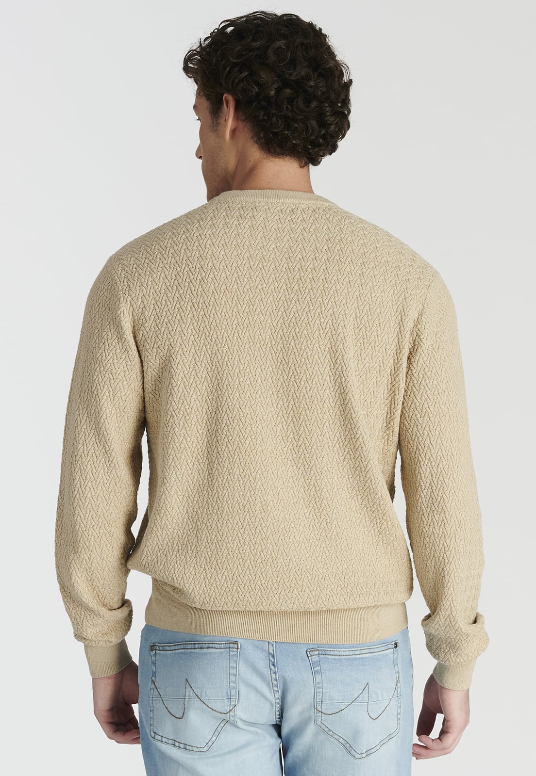 SWEATER ALGODÓN HOMBRE NEW MAN CAMEL MELANGE LEON HERITAGE - 4
