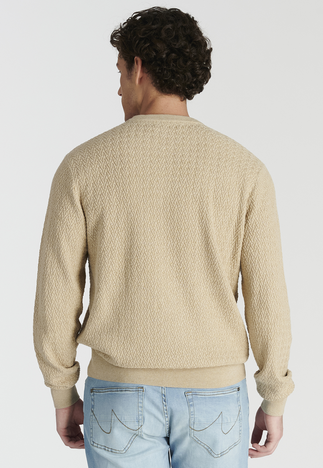 SWEATER ALGODÓN HOMBRE NEW MAN CAMEL MELANGE LEON HERITAGE - 4