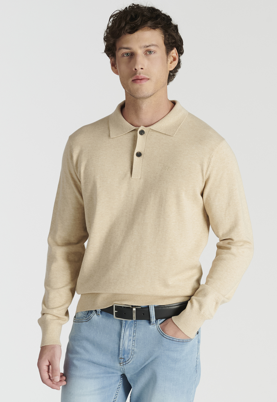SWEATER HOMBRE NEW MAN BEIGE VIGO HERITAGE SAND MELANGE - 1