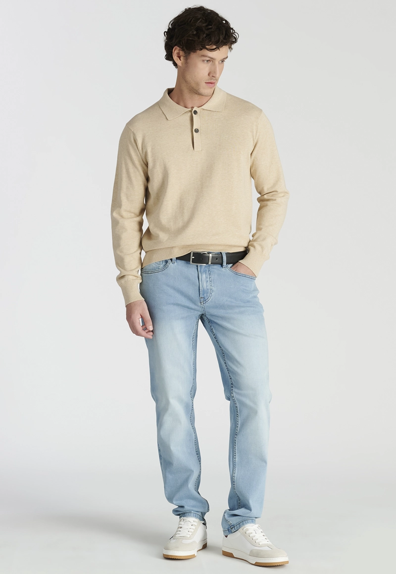 SWEATER HOMBRE NEW MAN BEIGE VIGO HERITAGE SAND MELANGE - 2