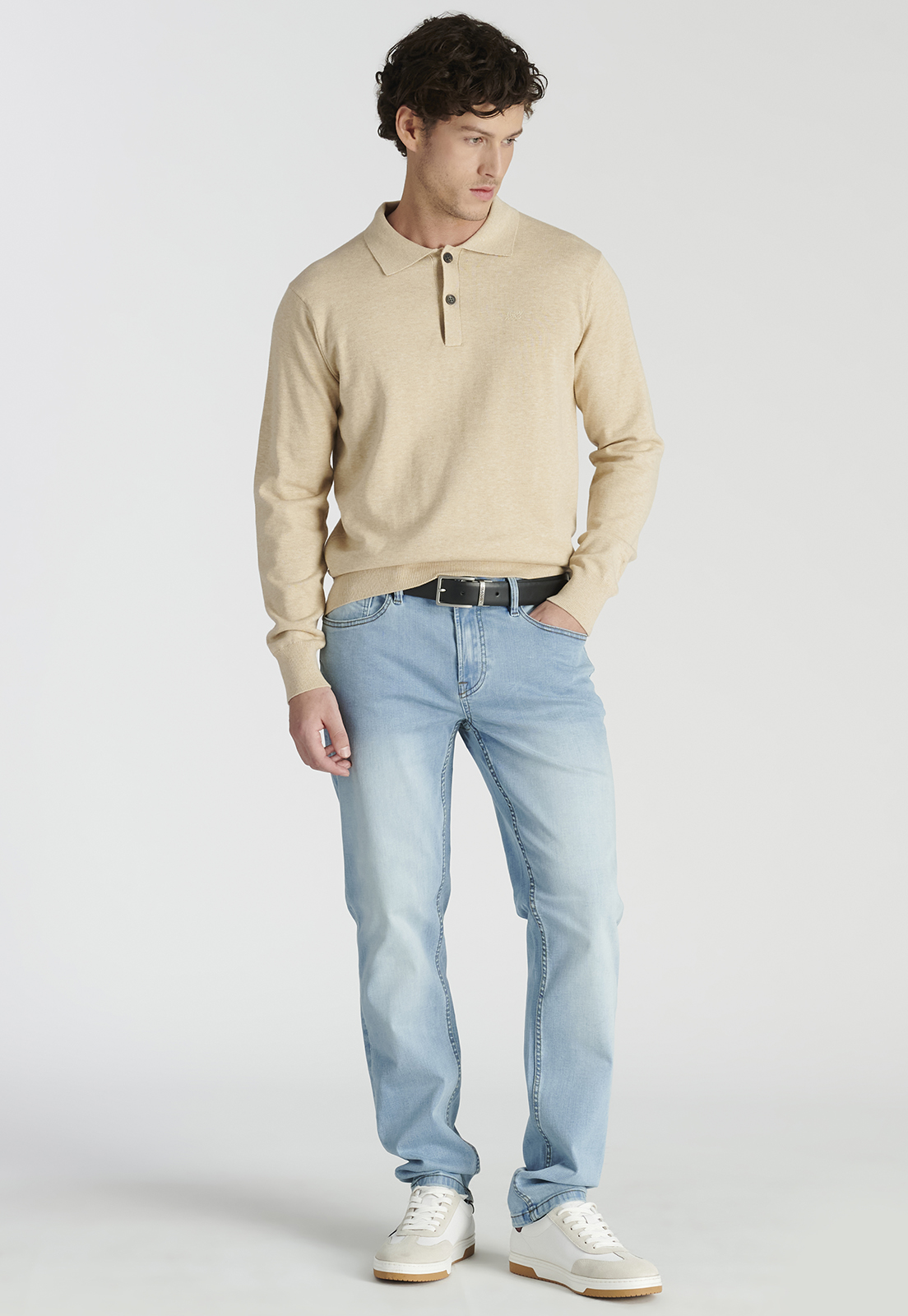 SWEATER HOMBRE NEW MAN BEIGE VIGO HERITAGE SAND MELANGE - 2