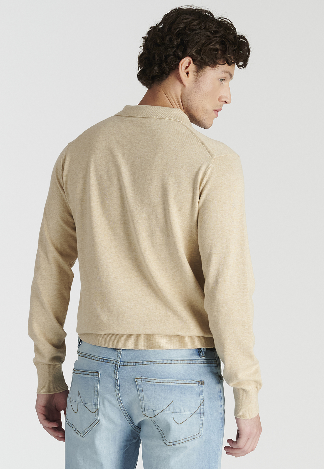 SWEATER HOMBRE NEW MAN BEIGE VIGO HERITAGE SAND MELANGE - 4