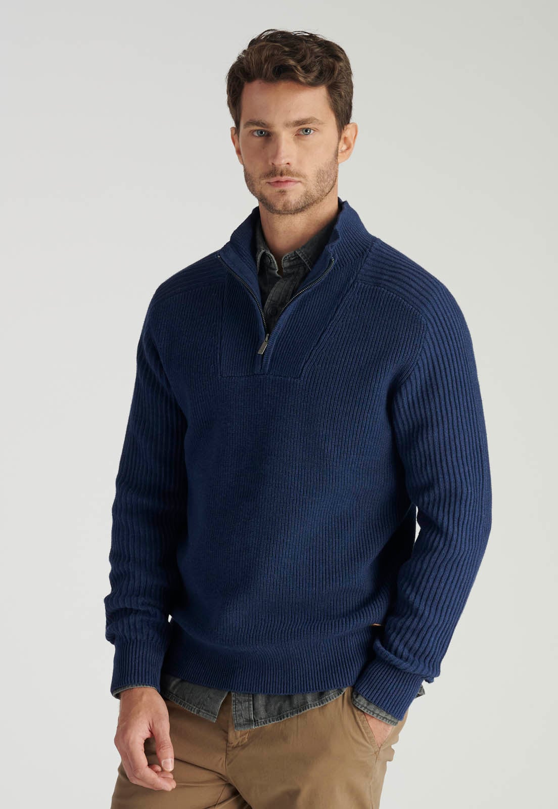 SWEATER ALGODÓN HOMBRE NEW MAN AZUL MARINO MURCIA HERITAGE DK NAVY MELANGE - 1