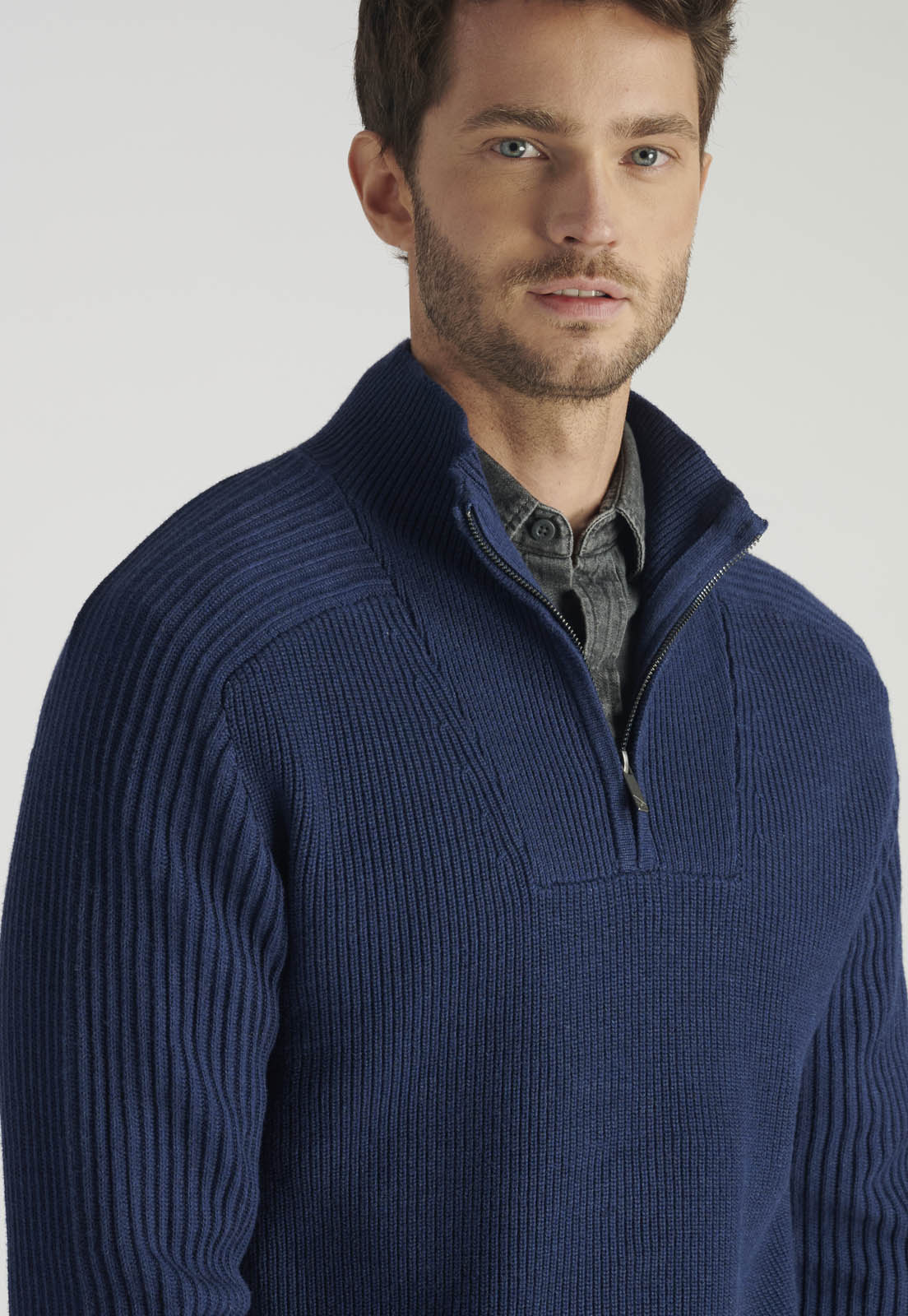 SWEATER ALGODÓN HOMBRE NEW MAN AZUL MARINO MURCIA HERITAGE DK NAVY MELANGE - 3