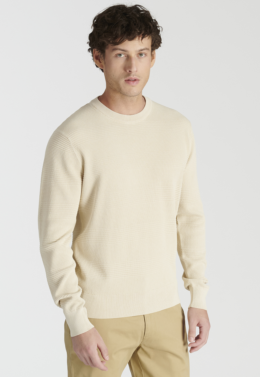 SWEATER ALGODÓN HOMBRE NEW MAN BEIGE SALOU HERITAGE SAND - 1