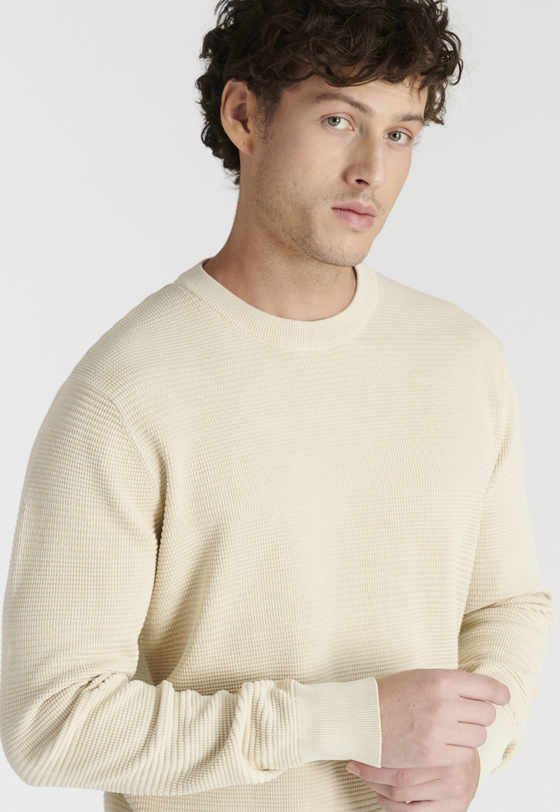 SWEATER ALGODÓN HOMBRE NEW MAN BEIGE SALOU HERITAGE SAND - 3
