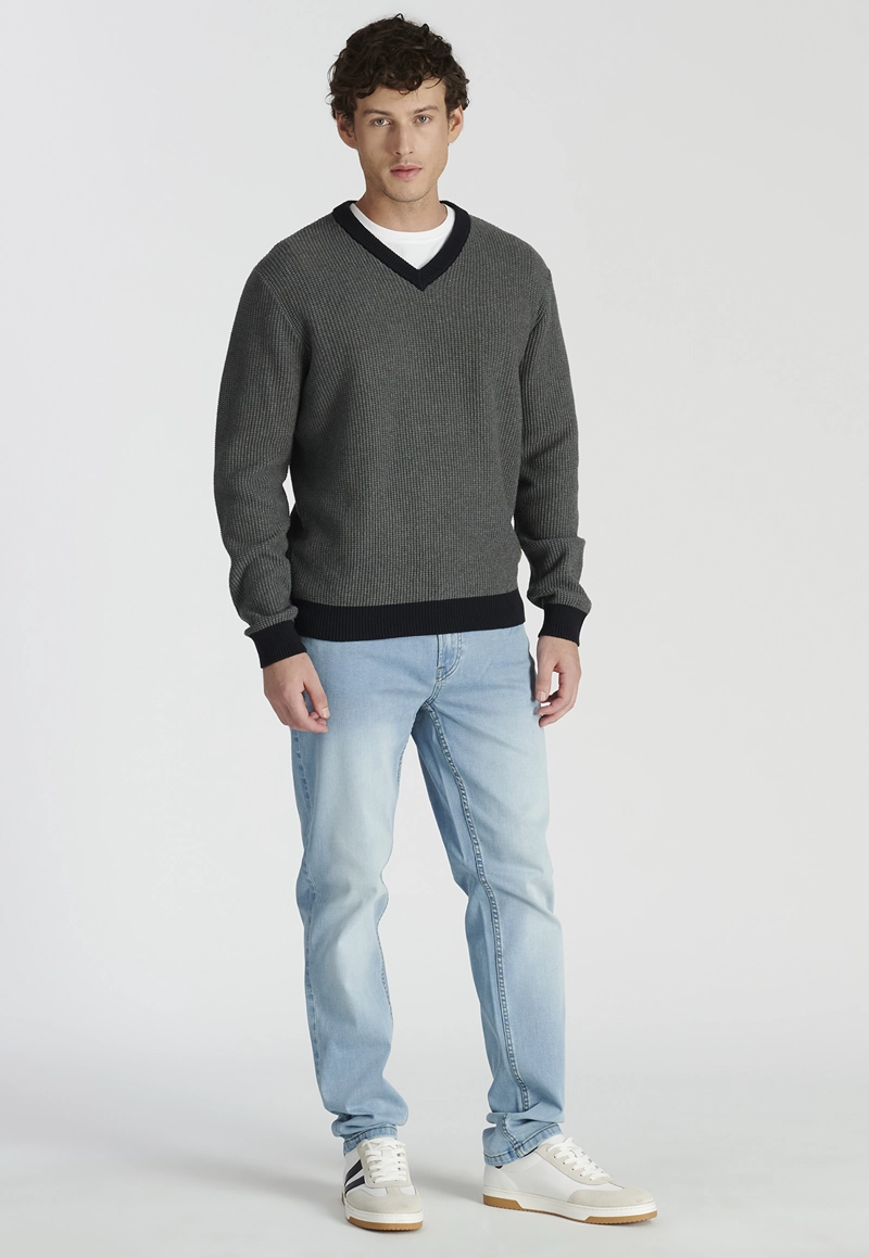 SWEATER ALGODÓN HOMBRE NEW MAN GRIS RIOJA HERITAGE DK GREY - 2