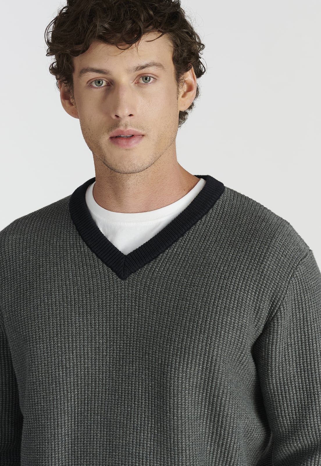 SWEATER ALGODÓN HOMBRE NEW MAN GRIS RIOJA HERITAGE DK GREY - 3