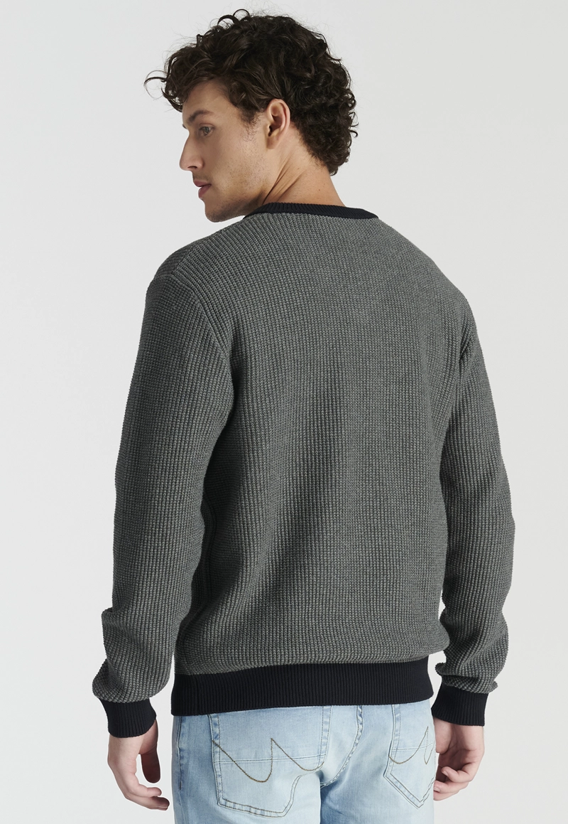 SWEATER ALGODÓN HOMBRE NEW MAN GRIS RIOJA HERITAGE DK GREY - 4