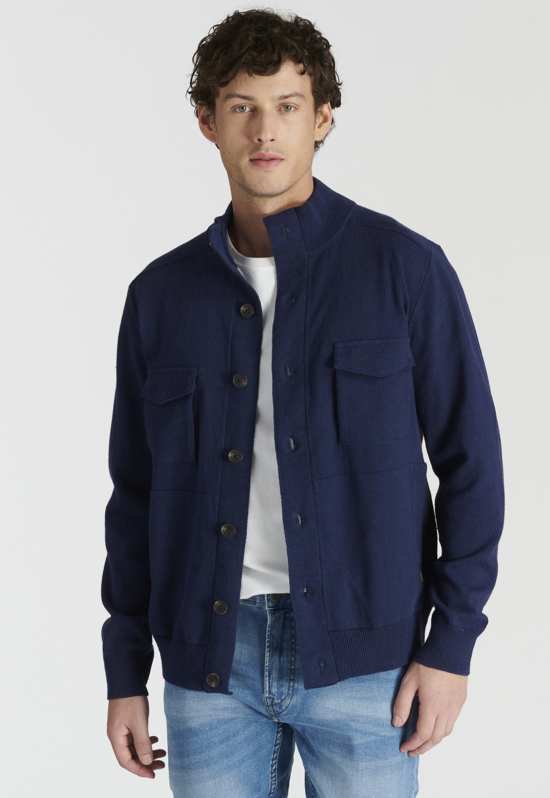 CÁRDIGAN ALGODÓN HOMBRE NEW MAN AZUL MARINO MONTCADA HERITAGE NAVY - 1
