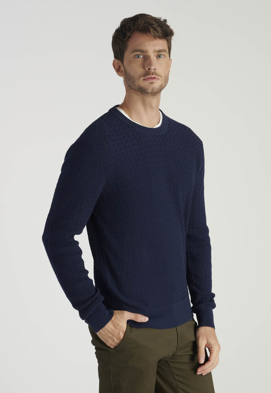 SWEATER LEON HERITAGE NAVY - 1