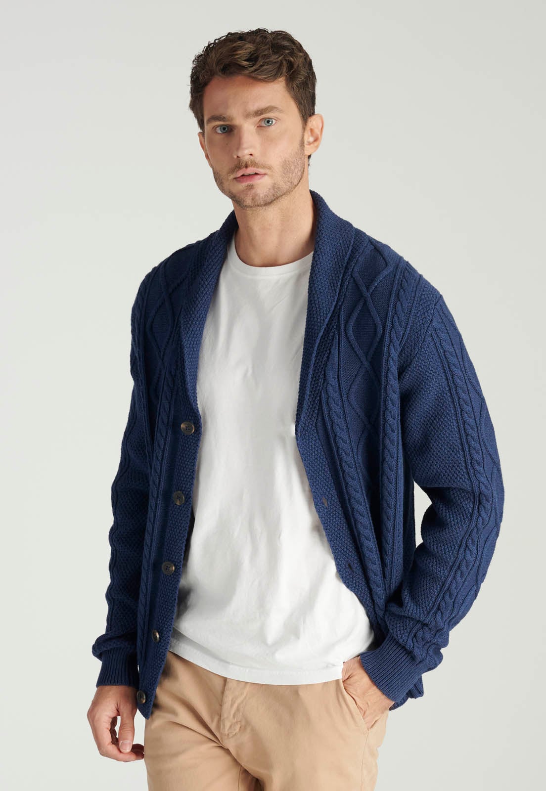 CARDIGAN BISBAL HERITAGE NAVY MELANGE - 1