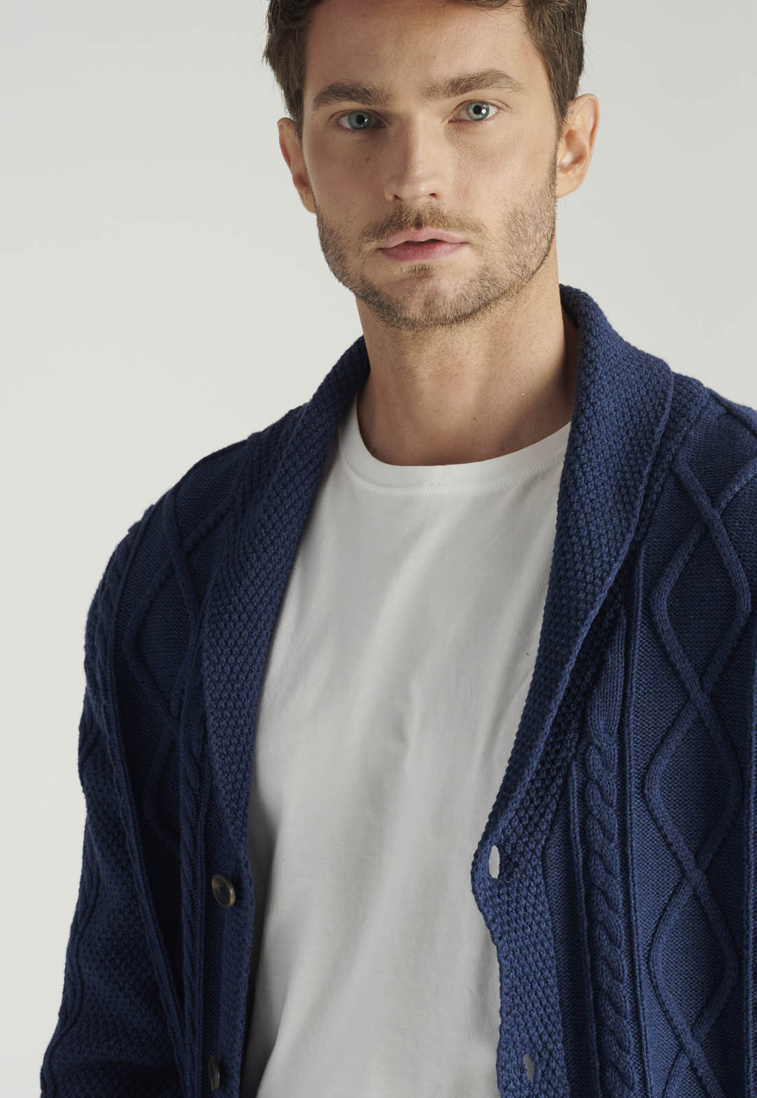 CARDIGAN BISBAL HERITAGE NAVY MELANGE - 3