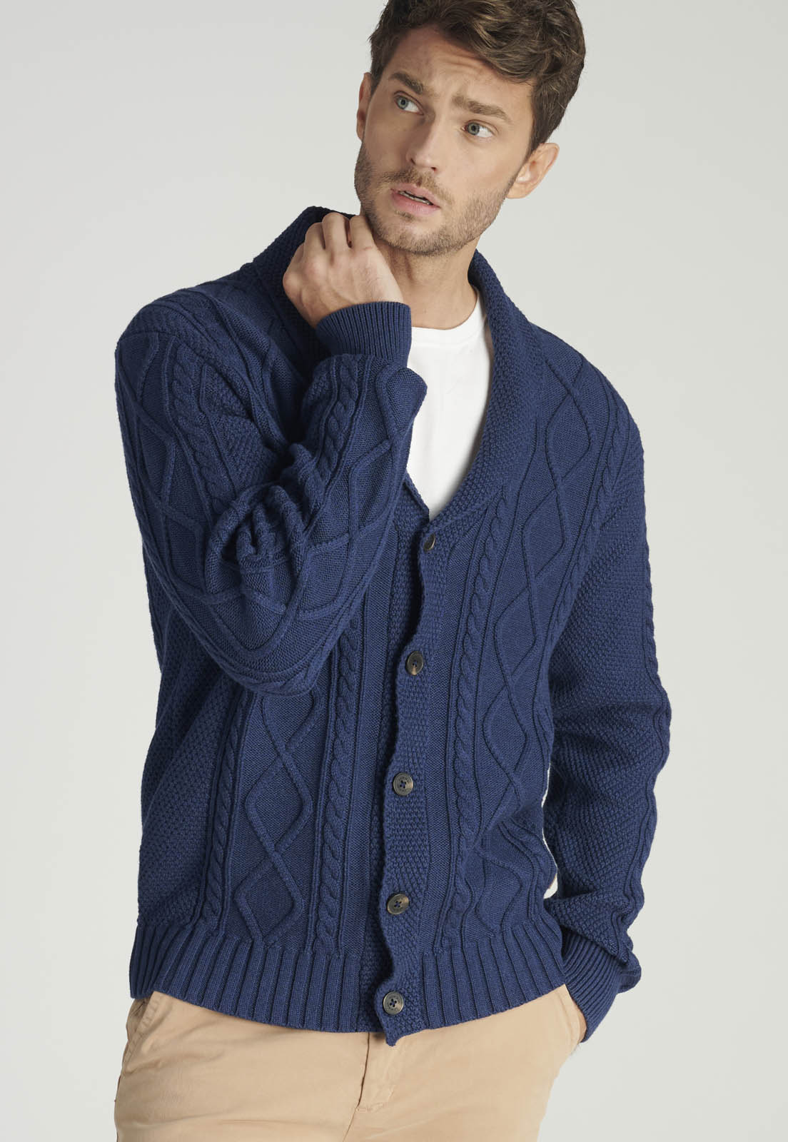 CARDIGAN BISBAL HERITAGE NAVY MELANGE - 5