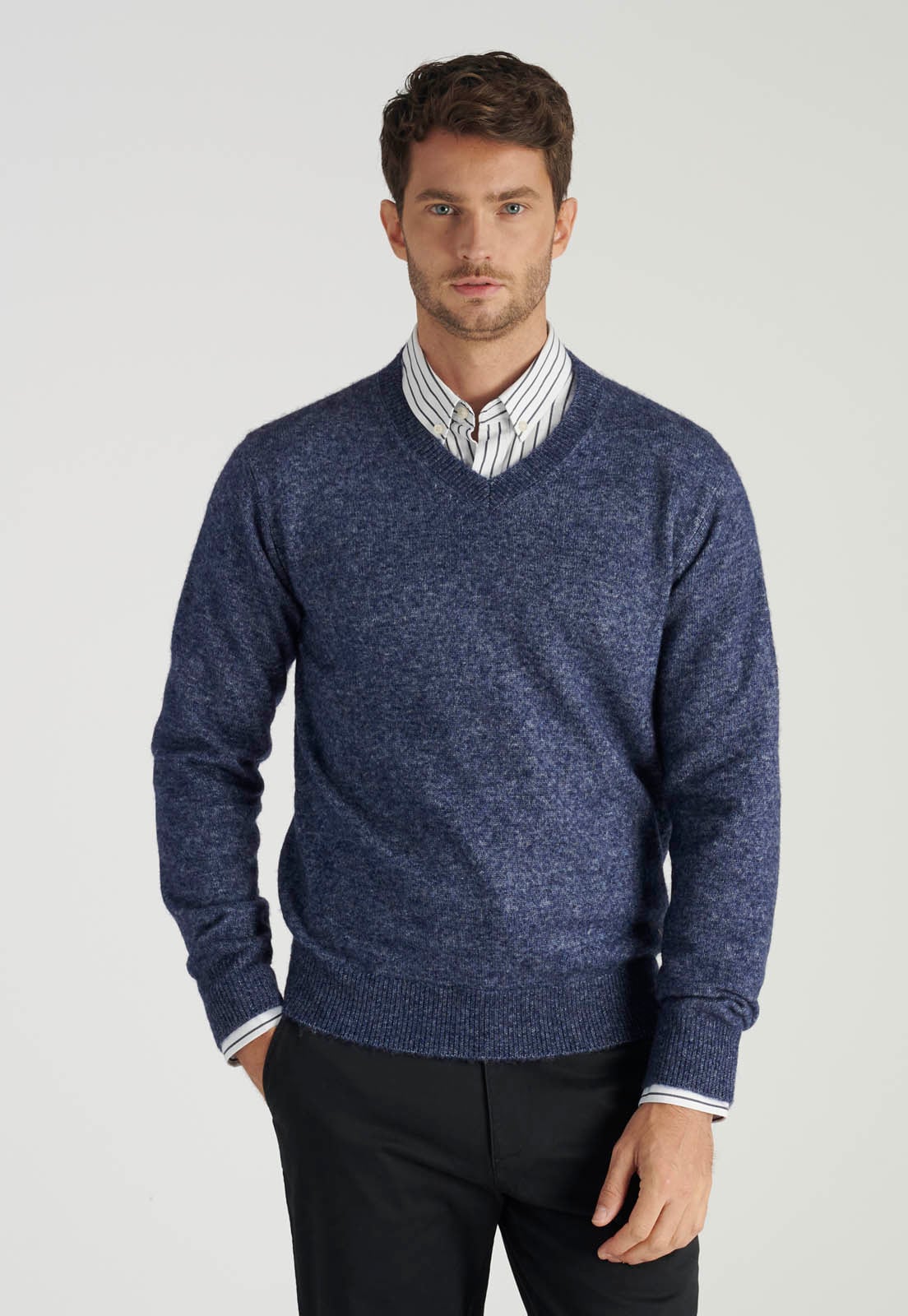 SWETER SEBASTIAN AVANT-GARDE DEEP BLUE MELANGE - 1