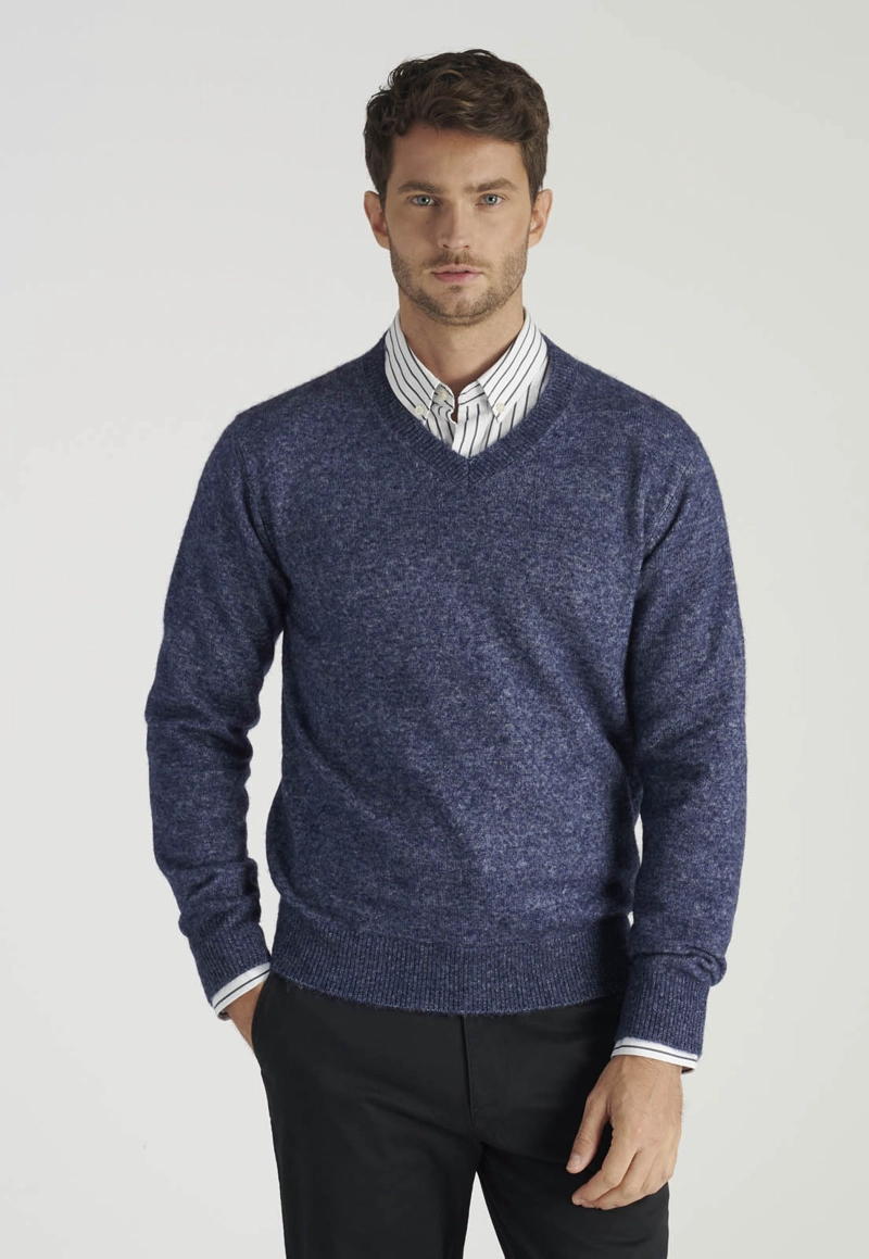 SWETER SEBASTIAN AVANT-GARDE DEEP BLUE MELANGE - 1