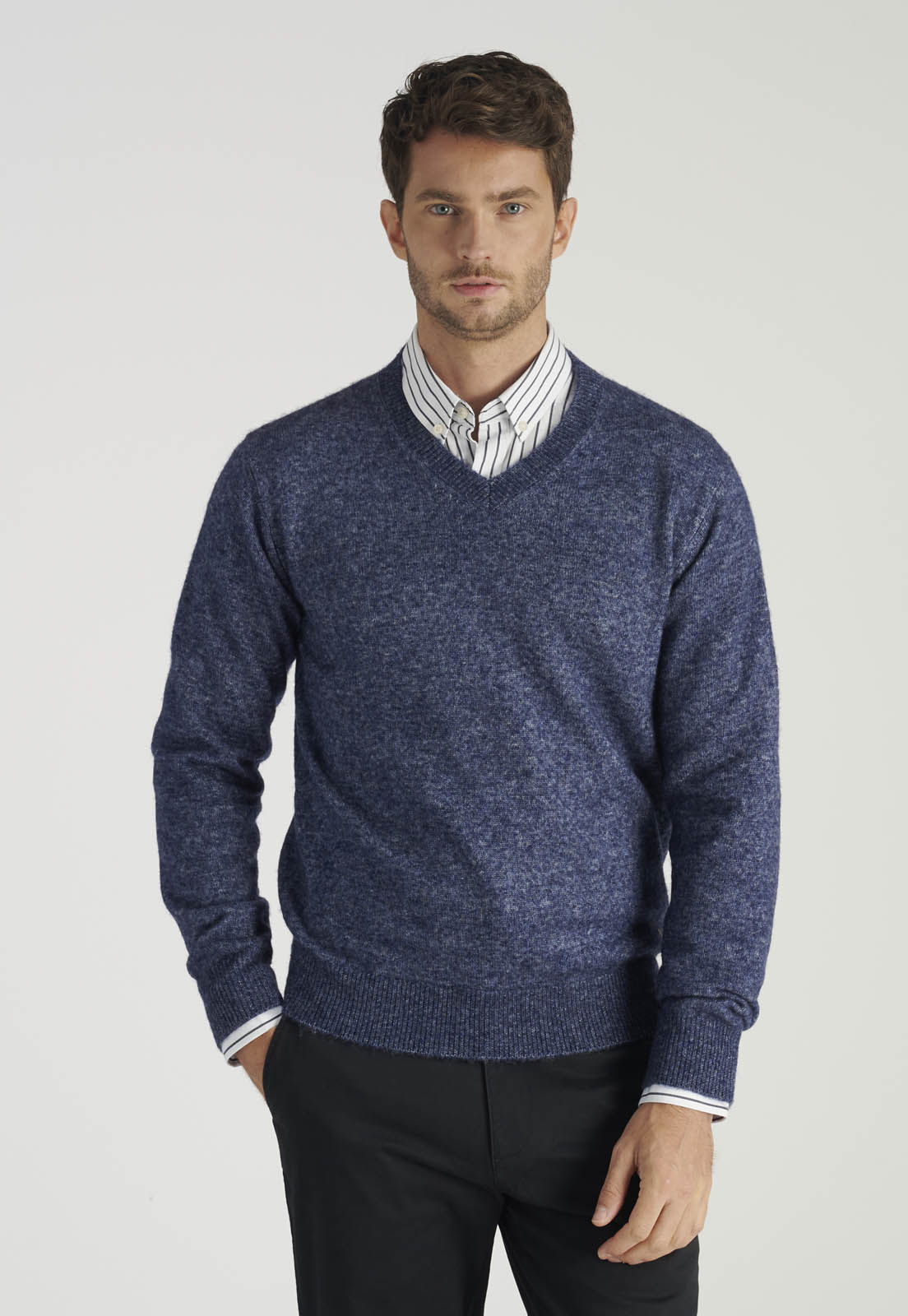 SWETER SEBASTIAN AVANT-GARDE DEEP BLUE MELANGE - 1