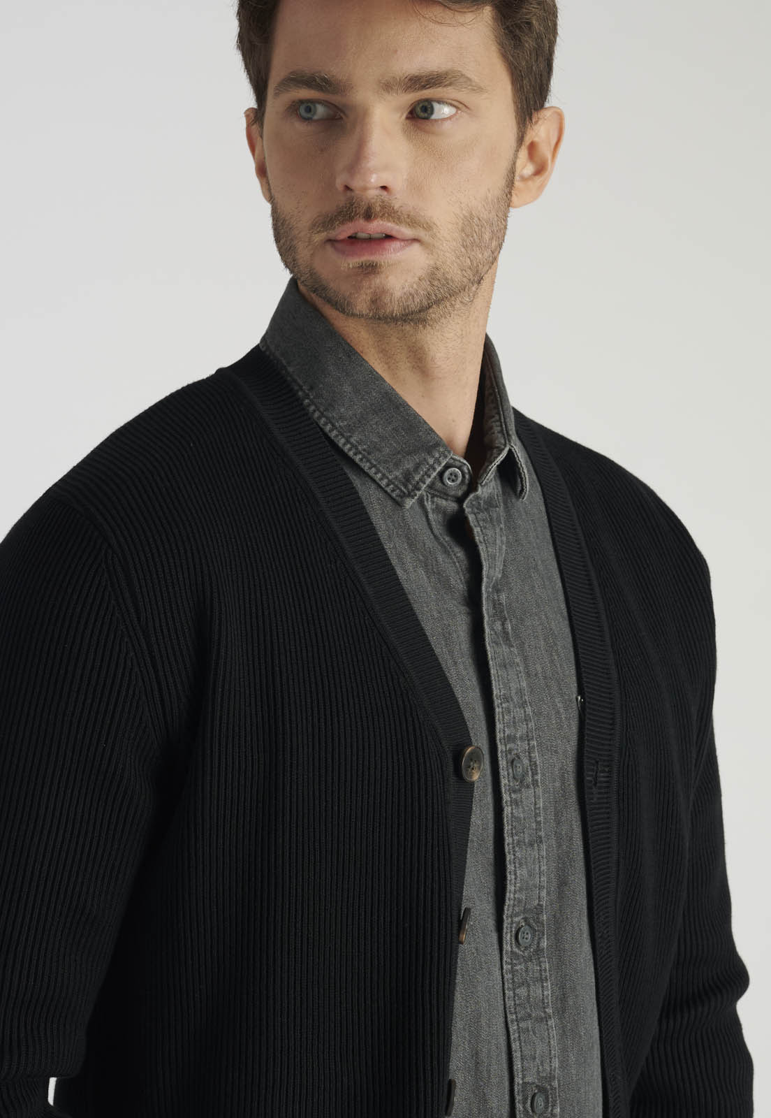 CARDIGAN OVIEDO HERITAGE BLACK - 3