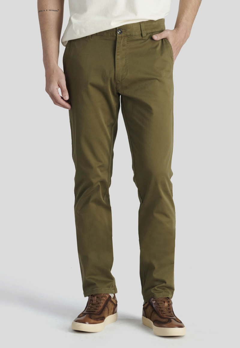 PANTALON BAGNEAUX SLIM HERITAGE OLIVE - 1