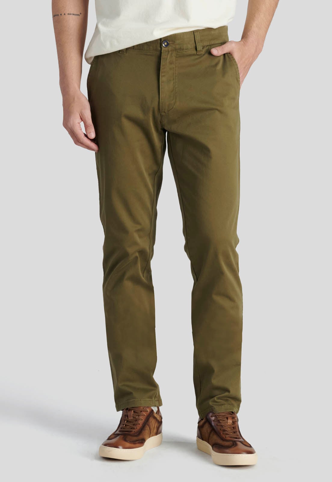 PANTALON BAGNEAUX SLIM HERITAGE OLIVE - 1